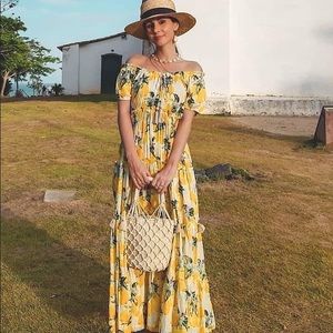 NWT FarmRio Cheirinho de Limão Maxi Dress